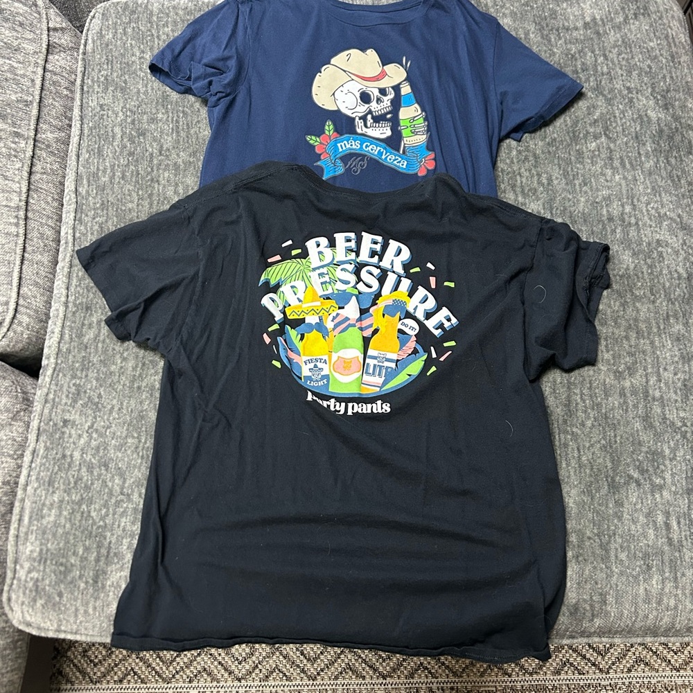 Fun Graphic Tee Bundle – Moonshine Spirit & Party Pants (Men’s L)